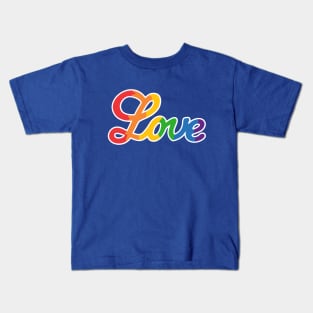 Rainbow Love Handwritten text Kids T-Shirt